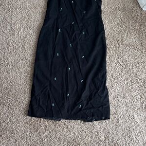 Studio Black Midi Dress with Blue Accents